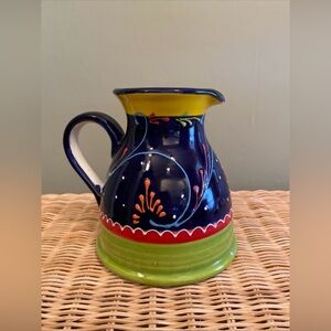 Ceramicas Anoru SL Handpainted Pitcher Made In Spain  8” Tall